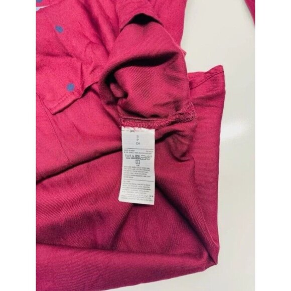 Old Navy Women's Polka Dots Long Sleeve Shirt Size Small Red Button Up New - Picture 7 of 8